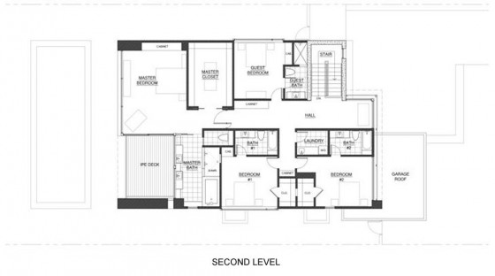 Plan de maison à deux étages - deuxième niveau
