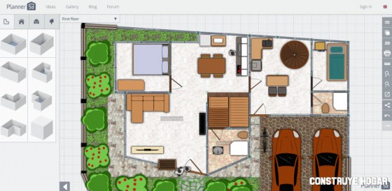 Plans de maison de l'application Web Planner 5D