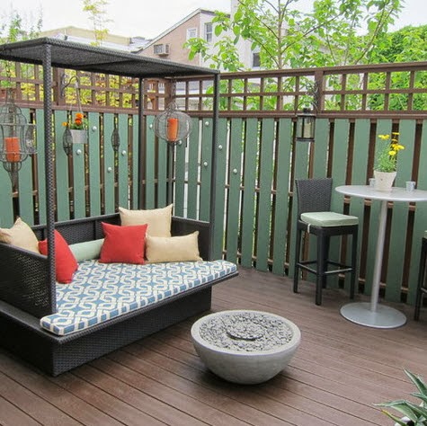 Design de terrasse moderne avec hamac