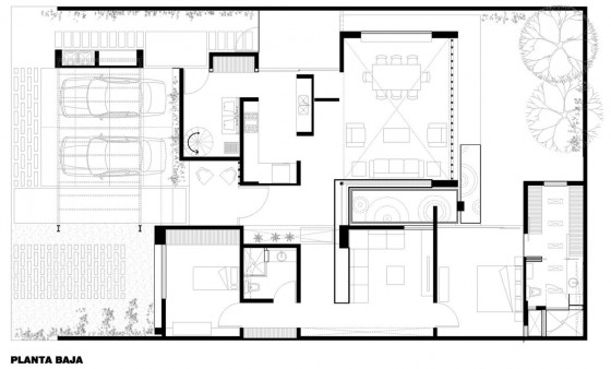 Plan de maison à un étage de 234 mètres carrés