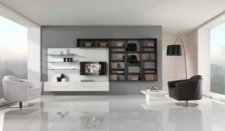 Éclairage de meubles minimalistes de salons modernes
