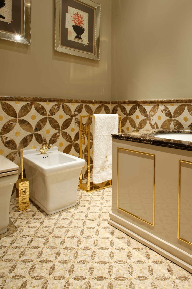types de sols salle de bain design mosaique sol lithos italy idees