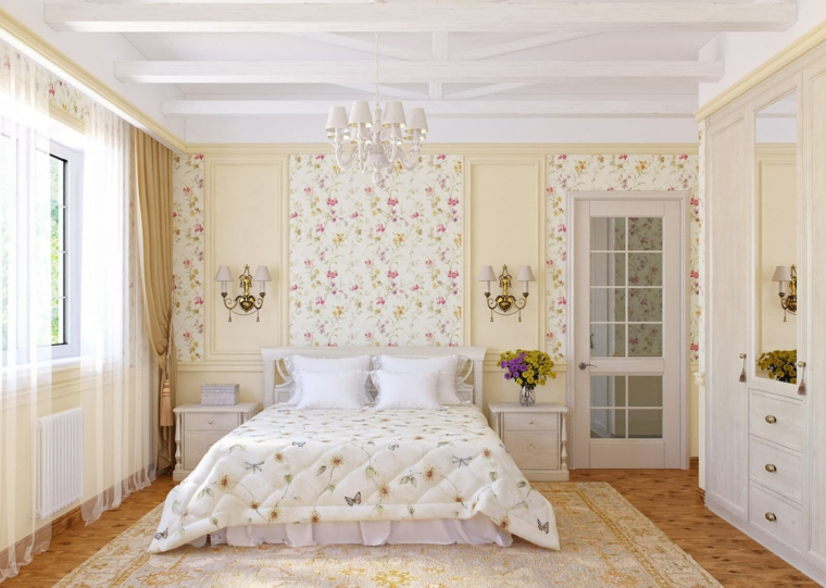 Idées de papier peint de chambre à coucher décoration provençale