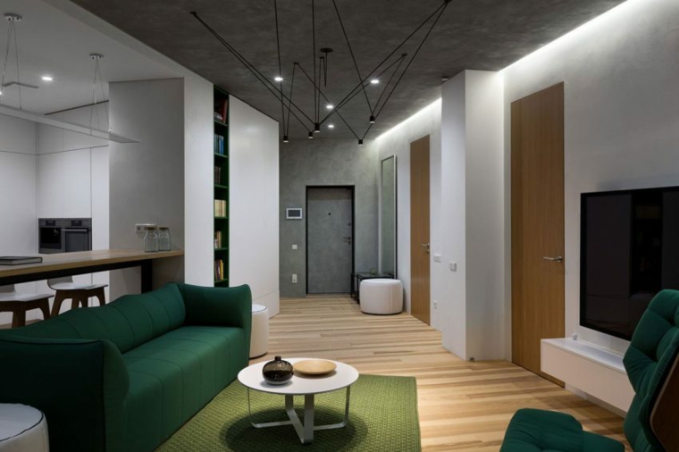 idées de conception de plan ouvert minimaliste de décoration d'appartement