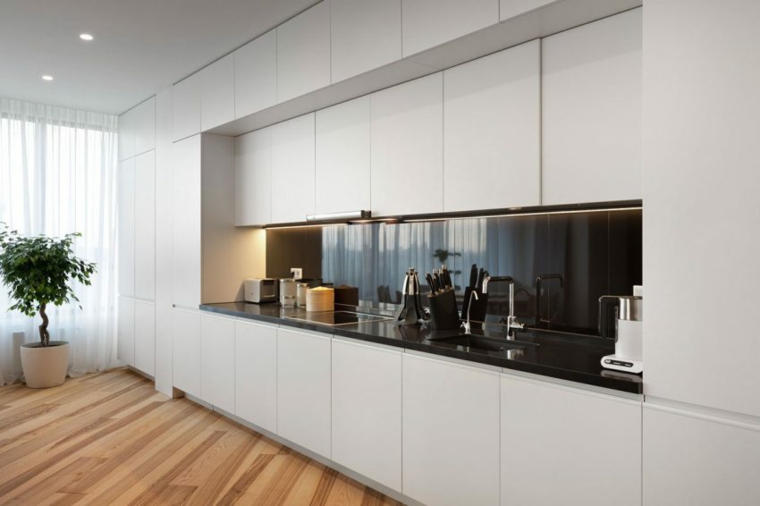 deco appartement design minimaliste cuisine blanche idee minimaliste