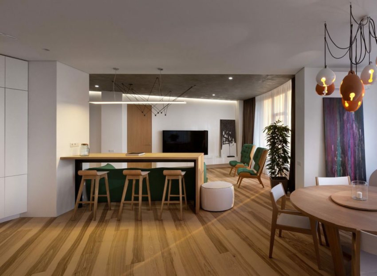décoration d'appartement idées de bar en bois design minimaliste