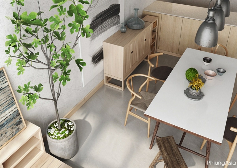 design d'intérieur asie plantes pots meubles