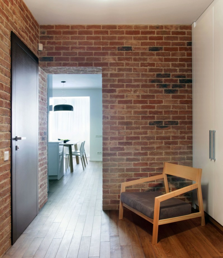 murs brique appartement design lugerin architectes idées
