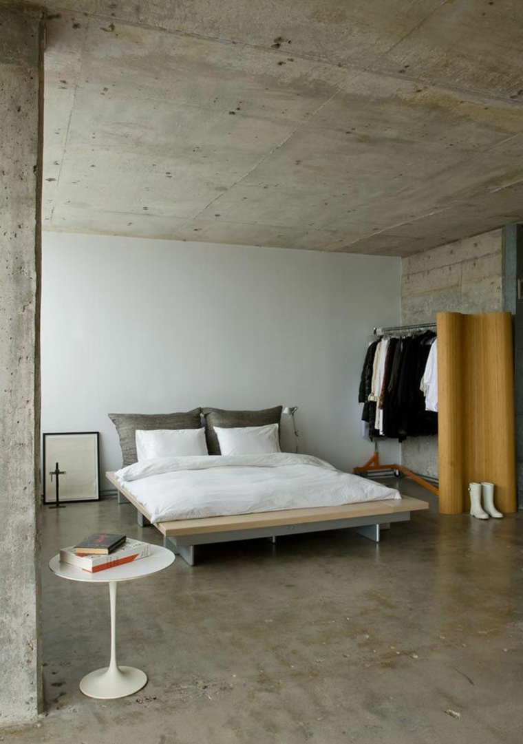 idées de conception de béton de plafond de chambre à coucher