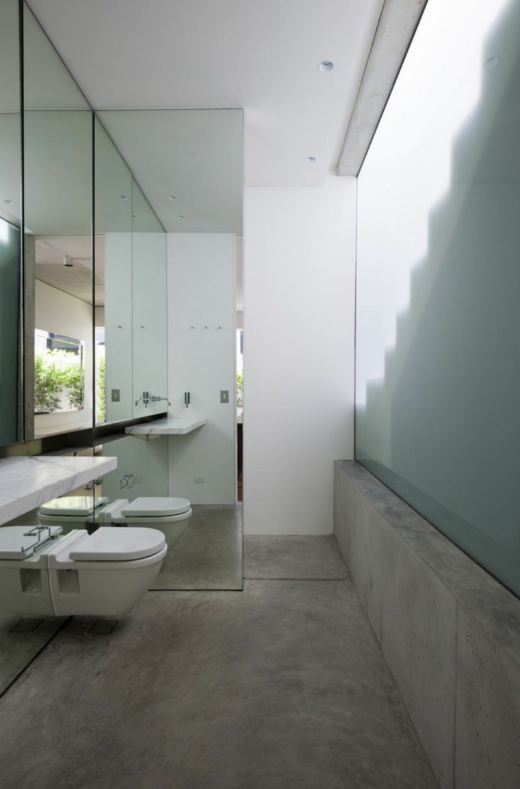 salle de bain design en béton ciré
