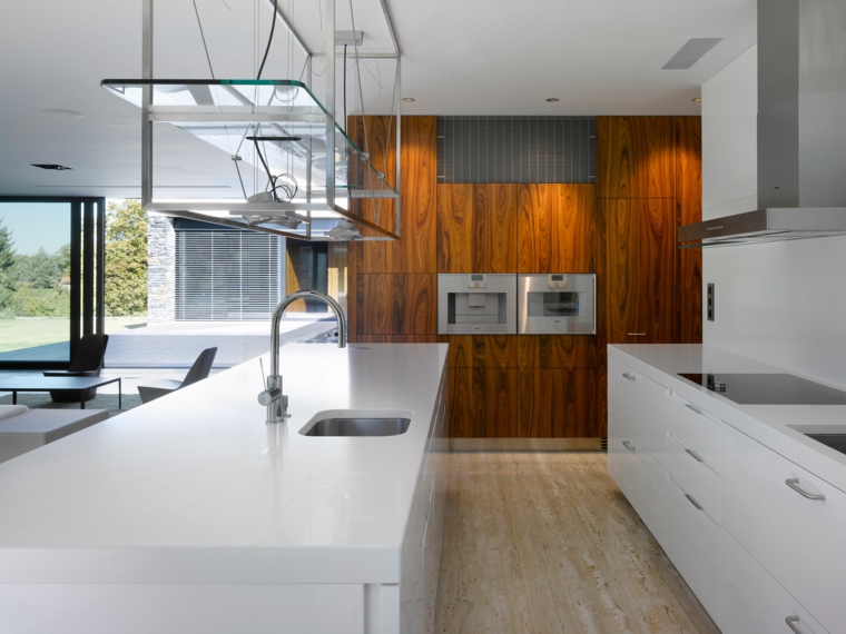 armoires de cuisine moderne en bois stratifié