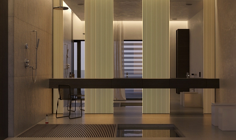 design d'intérieur salle de bain éclairée douche idées de design minimaliste