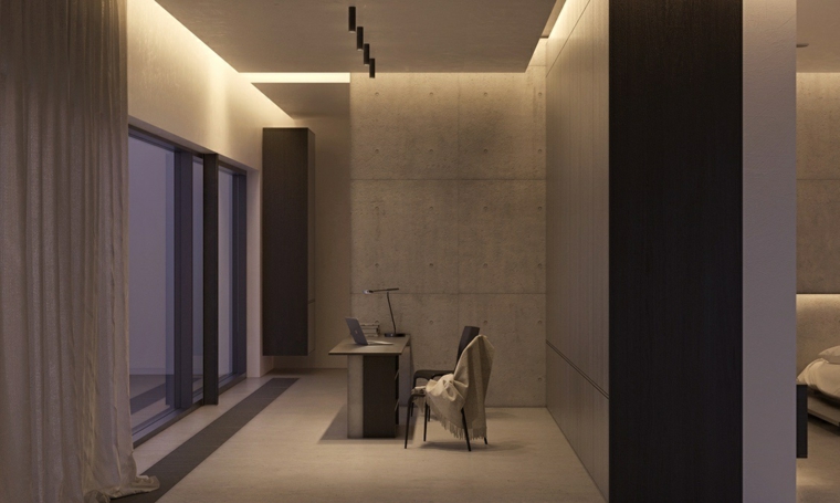 design d'intérieur minimaliste idées de conception de bureau en béton