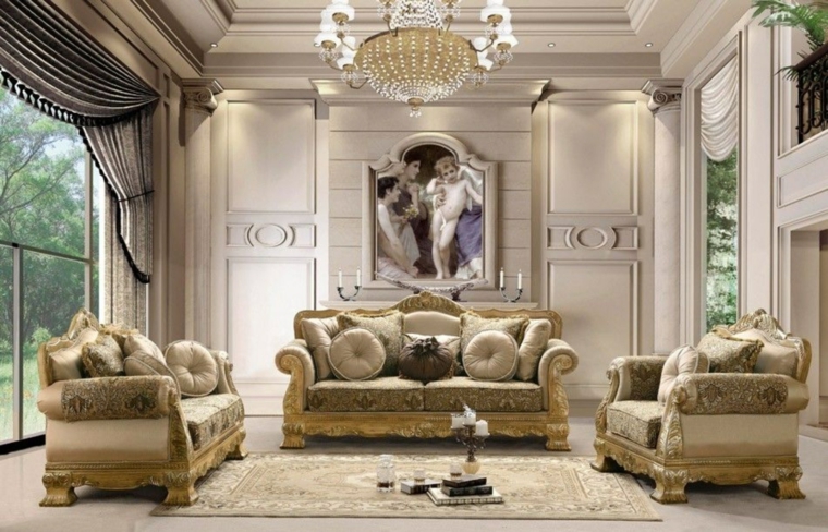 salons classiques meubles dorés
