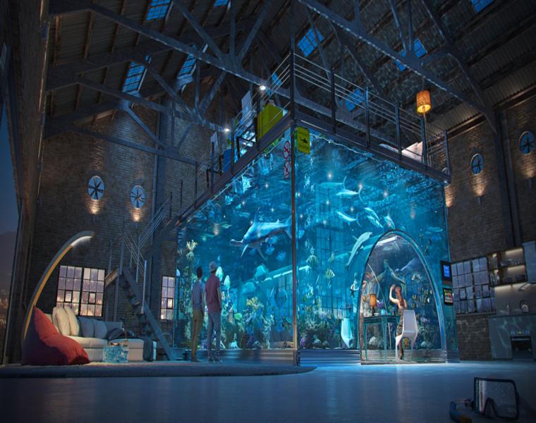 Aquarium loft intérieur CSandzerg impressionnant