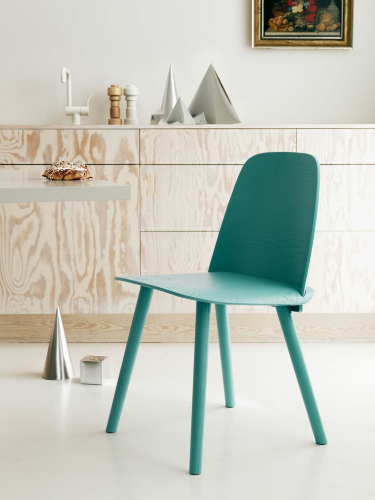 chaise design de style scandinave peinte idées de couleur verte