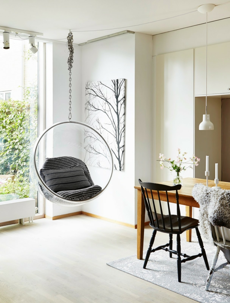 Idées de chaise suspendue design de style scandinave