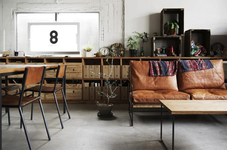 idées de meubles en cuir de décoration vintage moderne