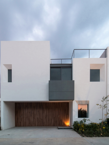 Conception de façade de maison moderne à deux étages