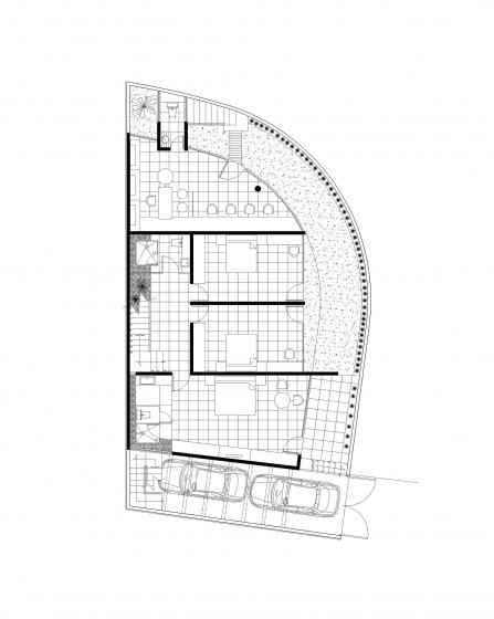 Plan de maison avec trois chambres