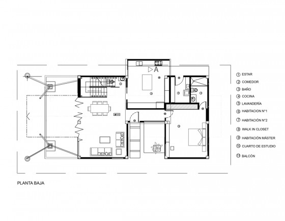 Plan de maison à deux étages de 240 mètres carrés