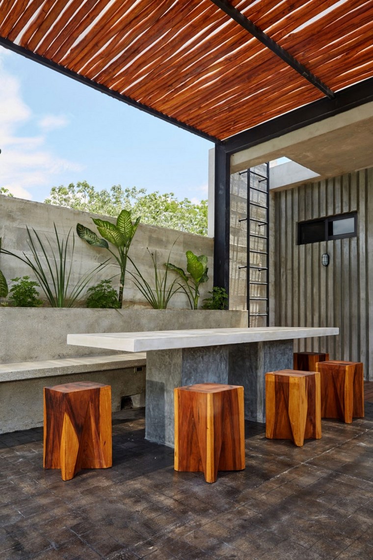 idées de pergola de terrasse de mexique de conception de maison