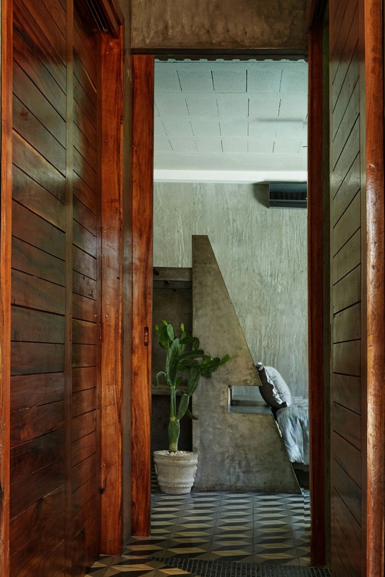 mexique maison design entrée murs en bois idées