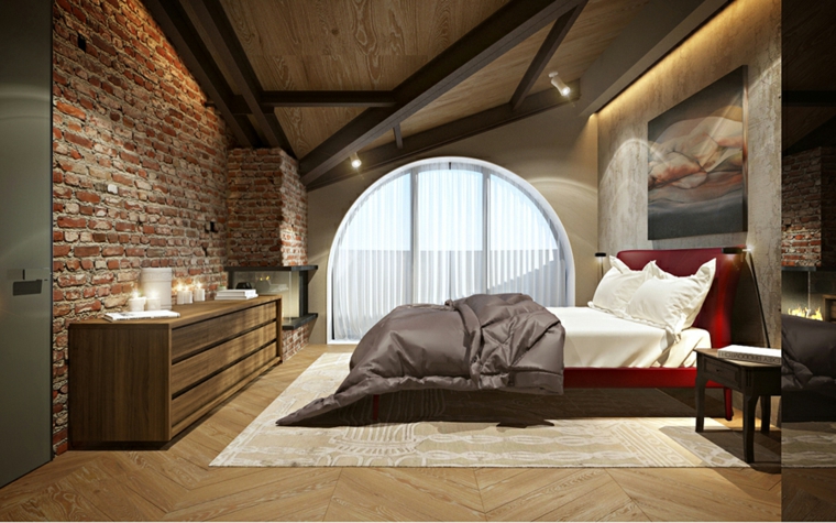 options de détails idées de mur de brique de chambre à coucher moderne
