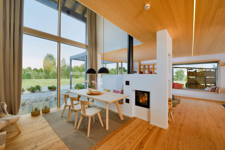 intérieur en bois naturel moderne