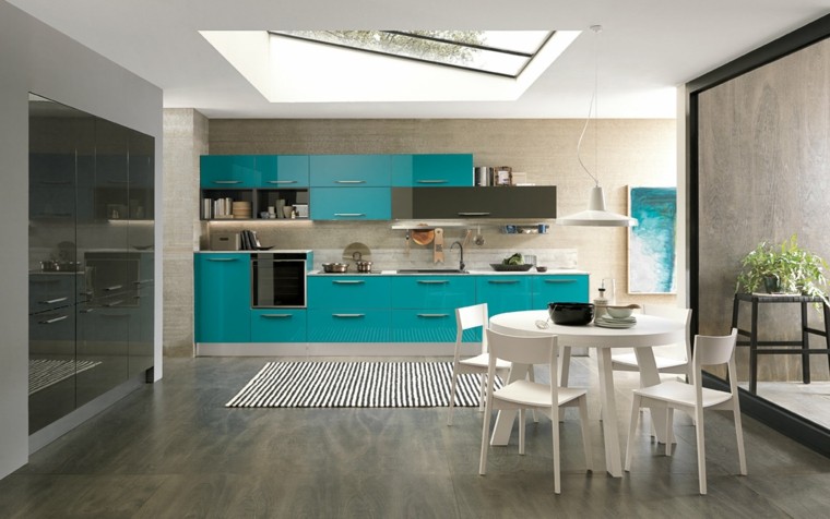 images de cuisine design moderne idées d'armoires bleues