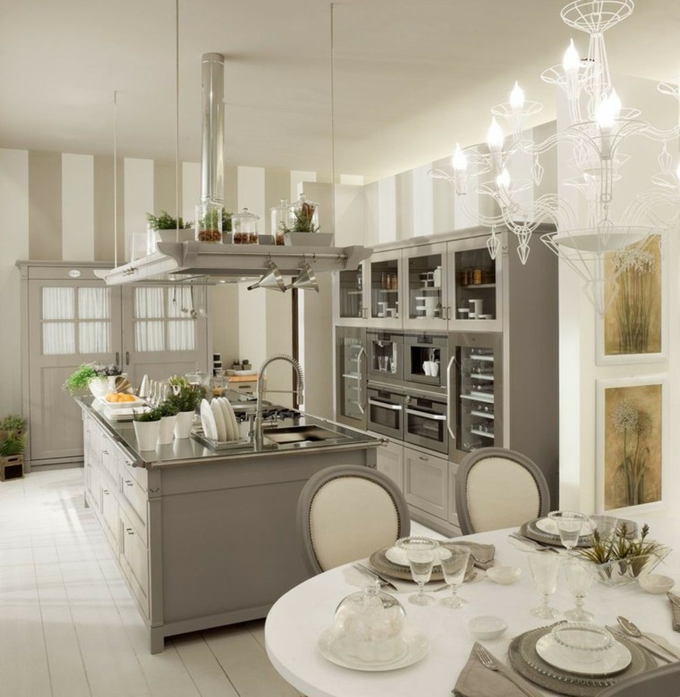 Images de cuisine moderne gris et blanc
