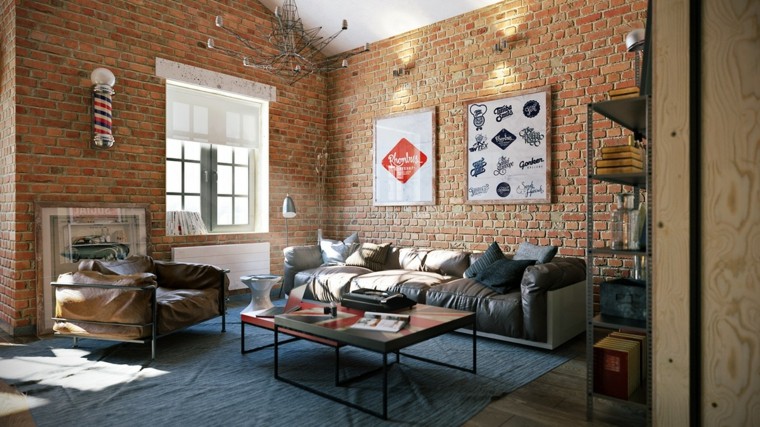 meubles de style studio de murs de briques