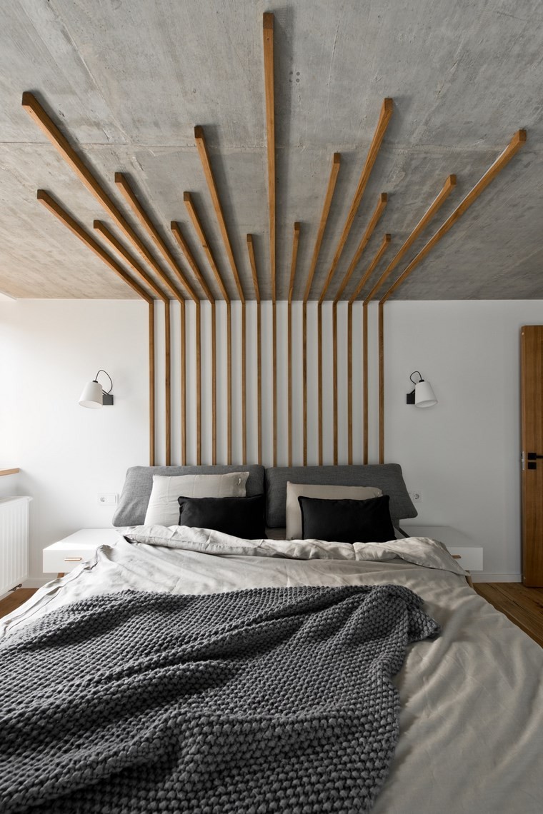 design d'intérieur loft style scandinave draps de chambre à coucher idées de mur