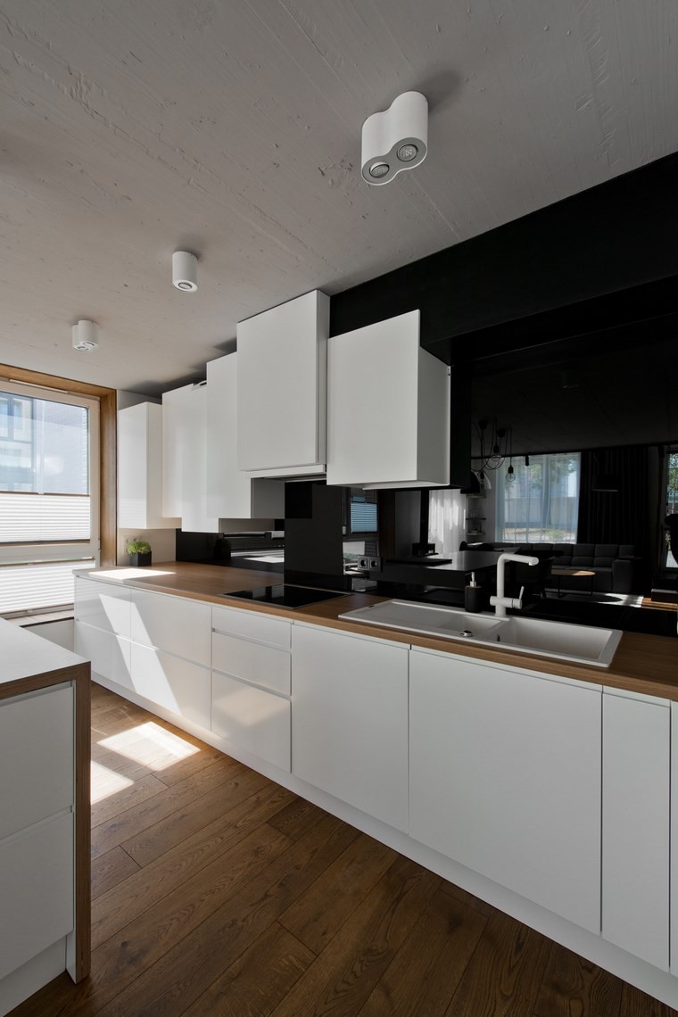 design d'intérieur style scandinave idées de cuisine noir et blanc