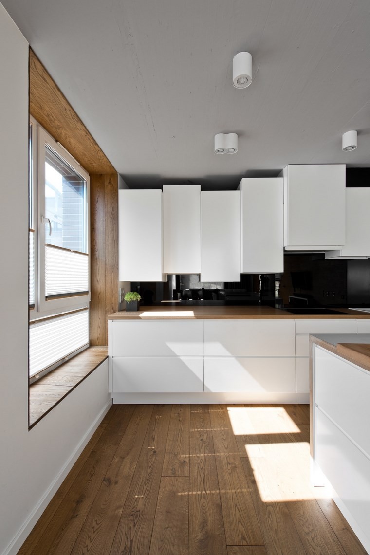 aménagement intérieur loft cuisine style scandinave idées de meubles blancs