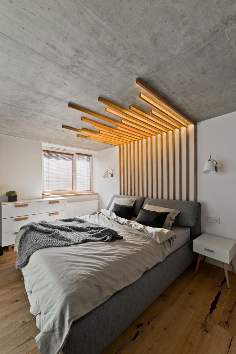 design d'intérieur loft chambre à coucher de style scandinave idées de lit