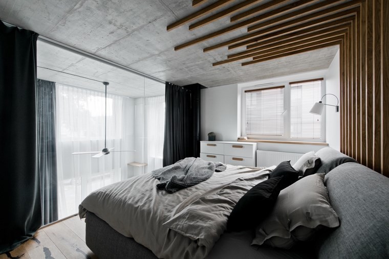 chambre grise design loft scandinave