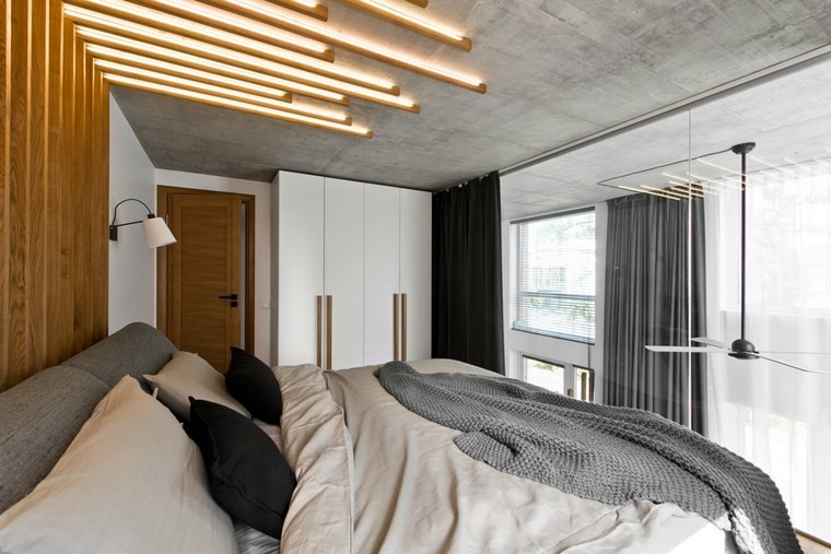 aménagement intérieur loft style scandinave idées de chambre à coucher lumineuses