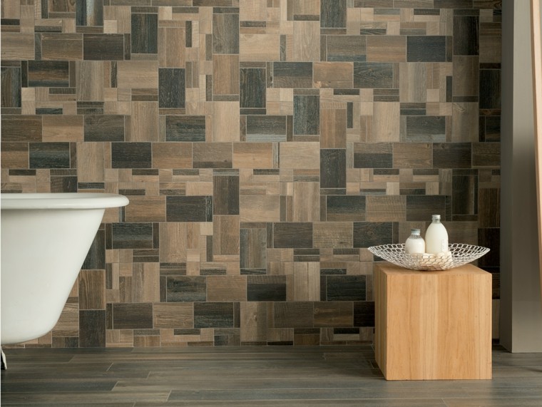 dalles de plancher en bois salle de bain idées modernes
