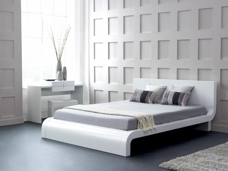 lit en bois armoire design blanc