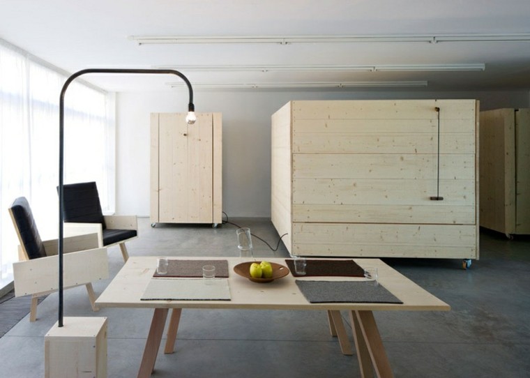 meubles en bois de bureau de style minimaliste