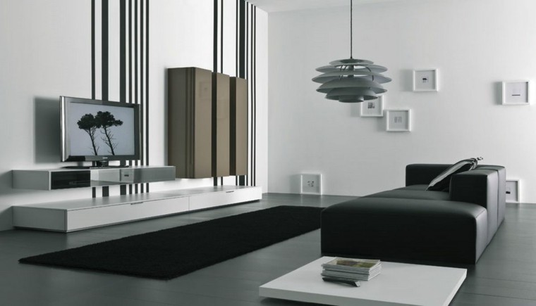 lampe de télévision moderne noir et blanc