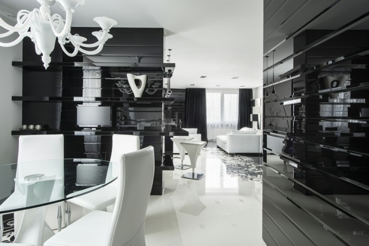 murs d'ambiance de luxe noir et blanc