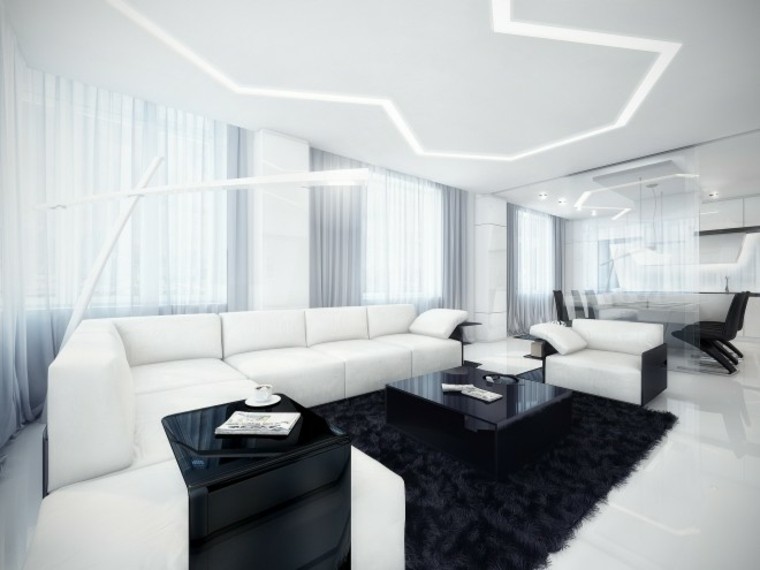 maison moderne futuriste tapis noir