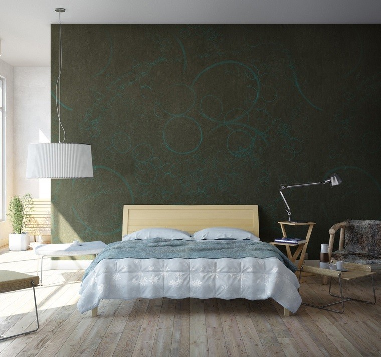chambre à coucher moderne de belles idées de mur vert