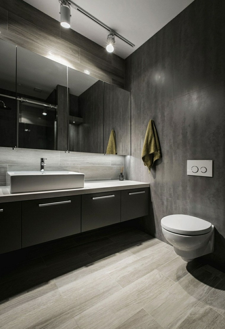 salle de bain moderne murs sombres idées de lavabo noir