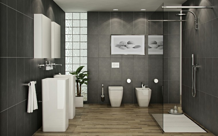 salle de bain moderne design dalles noires