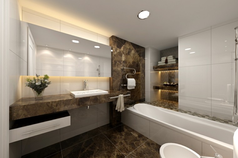 Idées de baignoire en marbre de salle de bains moderne de conception coréenne
