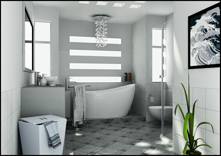 salle de bain moderne couleur grise belles idées de lampe