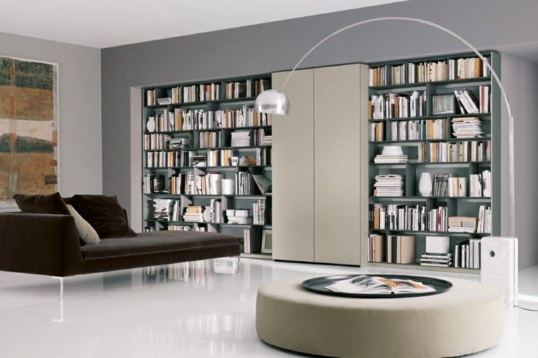 meubles de bibliothèque intérieurs modernes